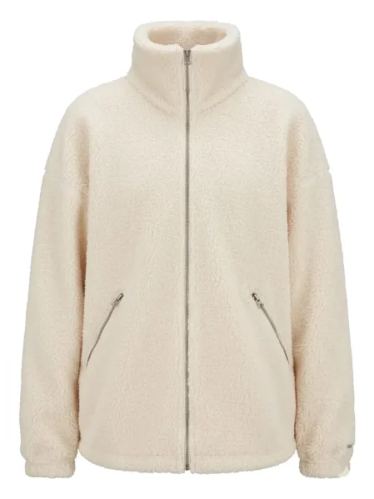 Womens Almond White Pile Jacket