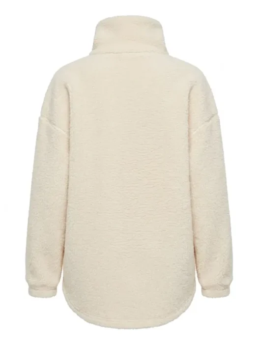 Womens Almond White Pile Jacket Back