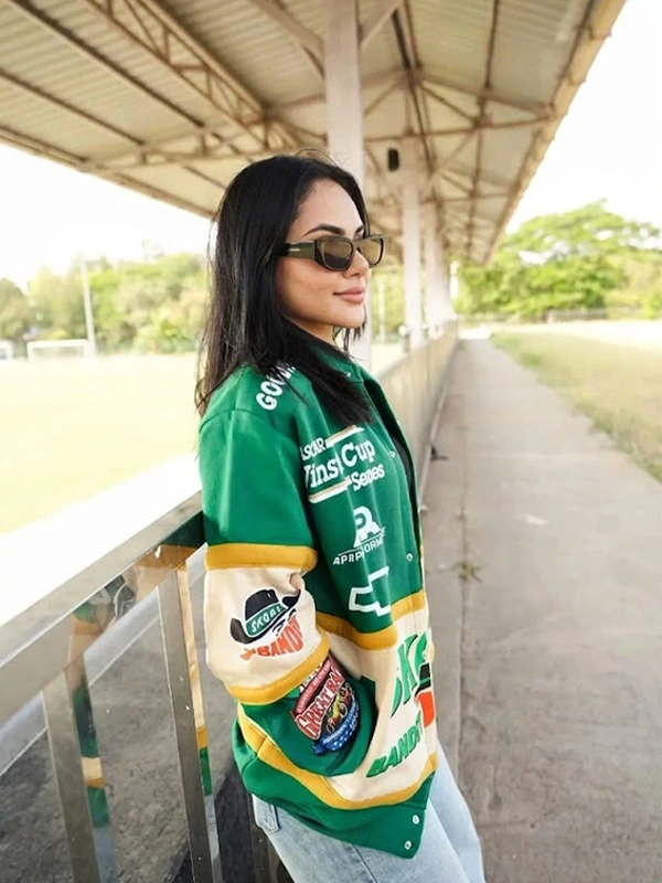 Womens Bandit Green Vintage Skoal Racing Jacket