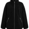 Womens Black Pile Teddy Jacket