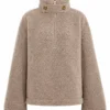 Womens Dark Clay Pile Anorak Teddy Jacket