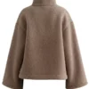 Womens Dark Clay Pile Anorak Teddy Jacket Back