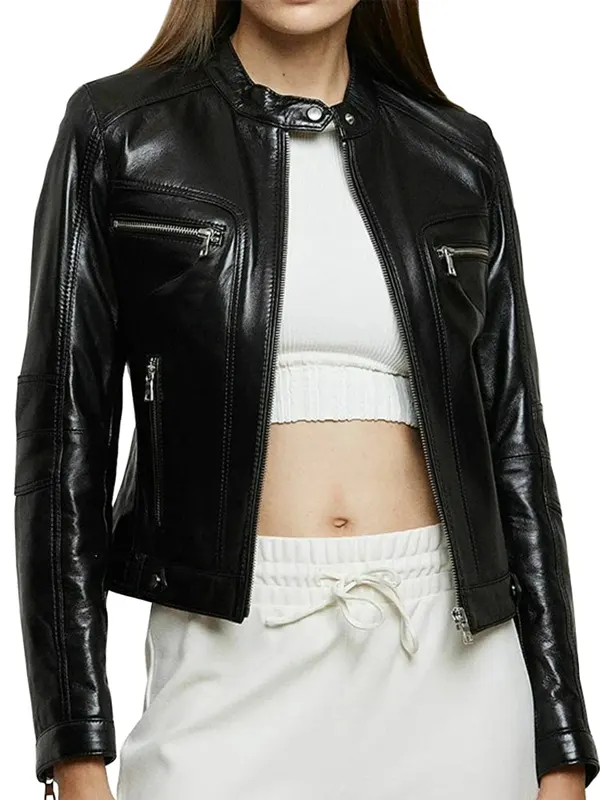 Womens Ellen Moto Black Jacket