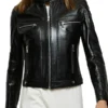 Womens Ellen Moto Black Leather Jacket