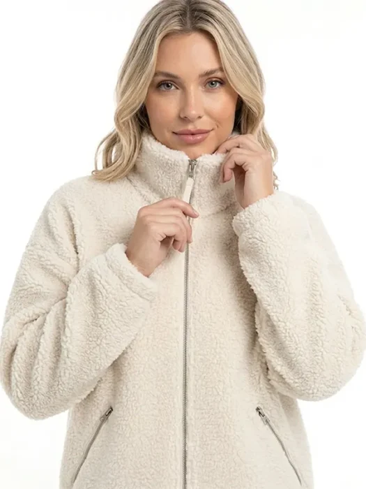 Womens Off White Teddy Jacket