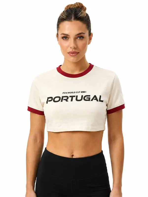 Womens Portugal Beige Ringer Tee