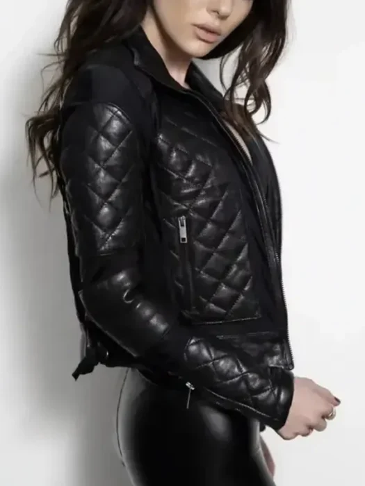 Womens Quilted Motorcycle Leather Jacket