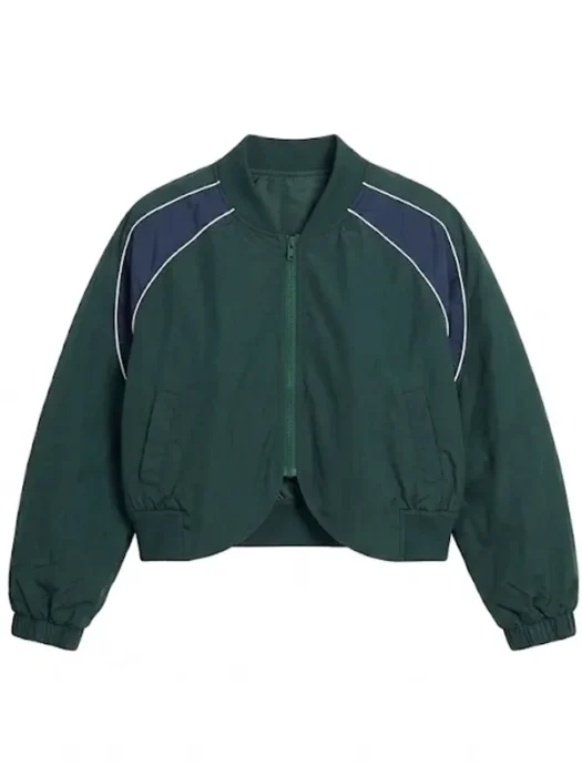 Your Best Shot Double Zip Windbreaker Jacket - Green combo