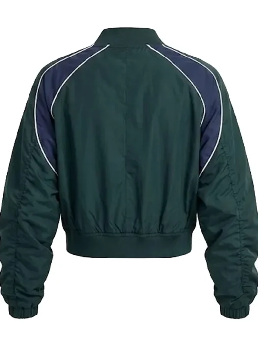 Your Best Shot Double Zip Windbreaker Jacket - Green combo Back
