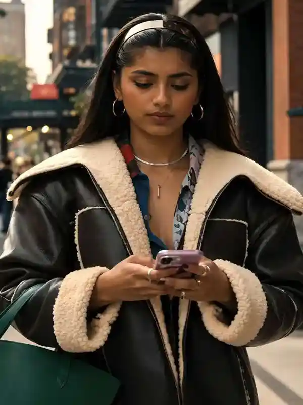 Abhinaya Chilukuri Not Suitable for Work Black Leather Jacket