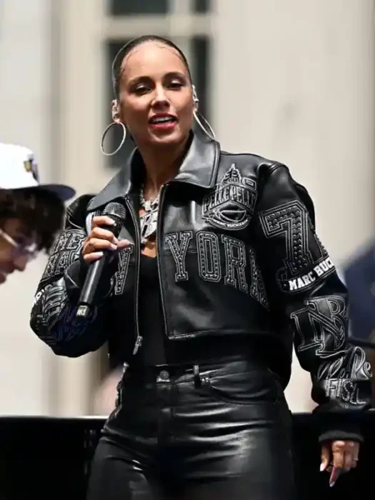 Alicia Keys Knicks Victory Parade 2026 Concert Cropped Jacket