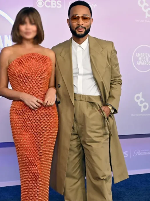 American Music Awards John Legend Brown Long Coat