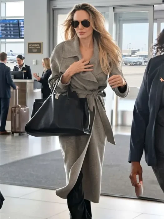 Angelina Jolie Couture 2026 Grey Coat