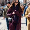 Anne Hathaway NYC 2026 Bomber Coat