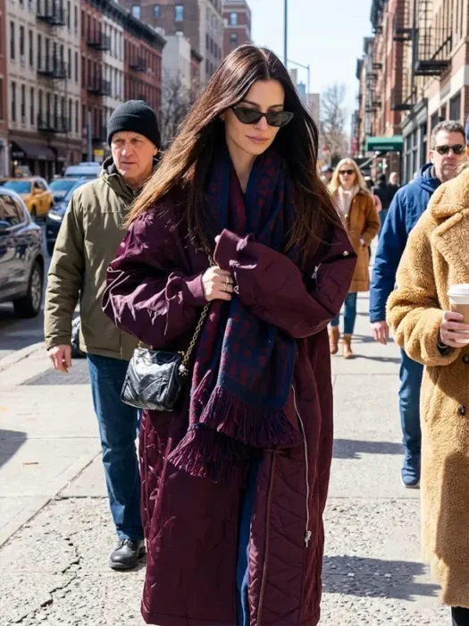 Anne Hathaway NYC 2026 Bomber Coat