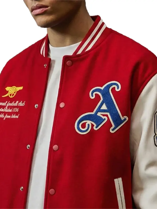 Arsenal Varsity Red & White Varsity Jacket