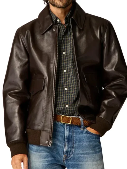 Aviator A2 Vintage Bomber Brown Leather Jacket