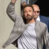 Ben Affleck Grey Suede Bomber Jacket