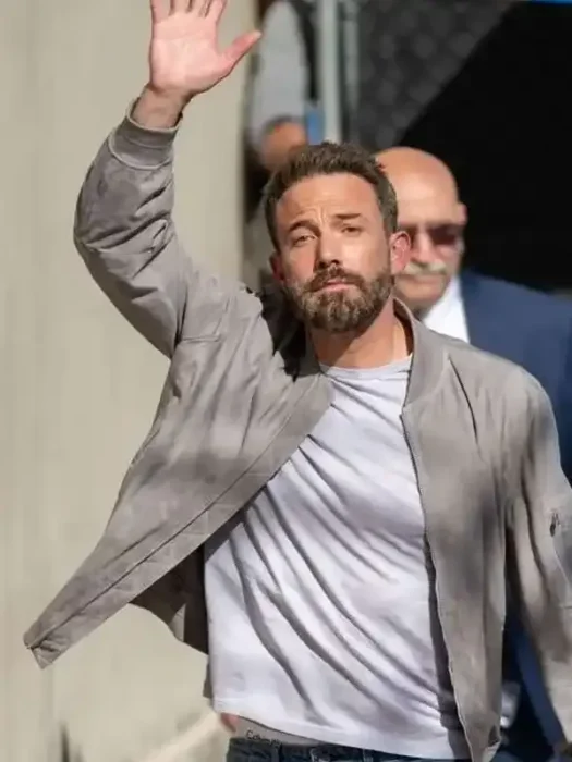 Ben Affleck Grey Suede Bomber Jacket