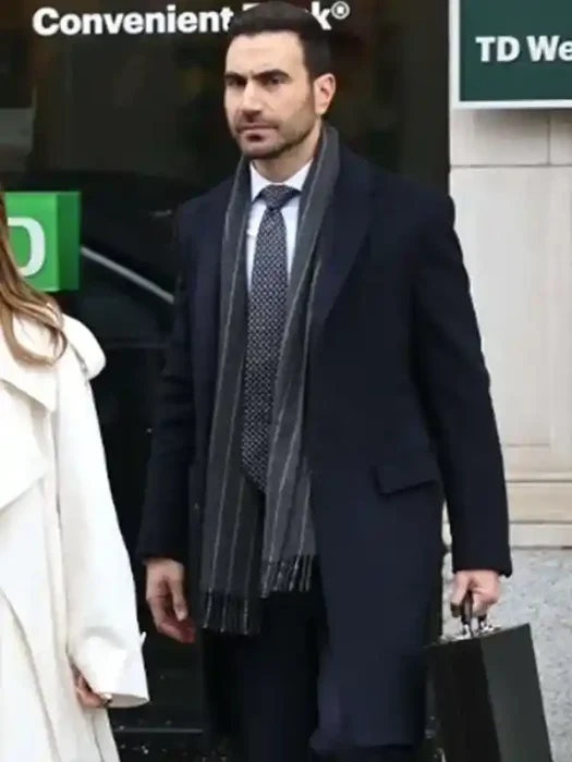 Brett Goldstein Office Romance Blue Wool Coat