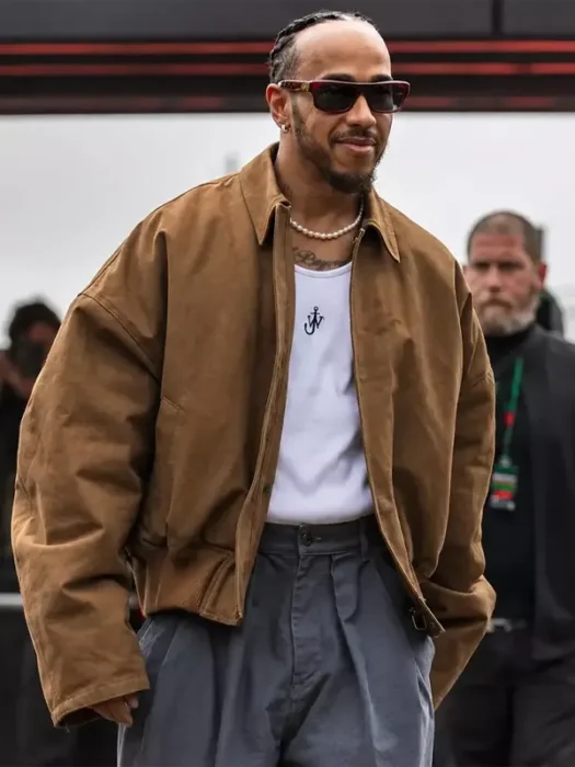 British Grand Prix 2026 Lewis Hamilton Brown Jacket