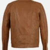 Brown Leather Biker Jacket Men’s Back