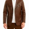 Brown Leather Blazer For Men’s