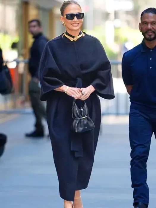 CBS Studios NYC Jennifer Lopez Black Coat