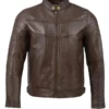 Cafe Racer Leather Brown Jacket Men’s