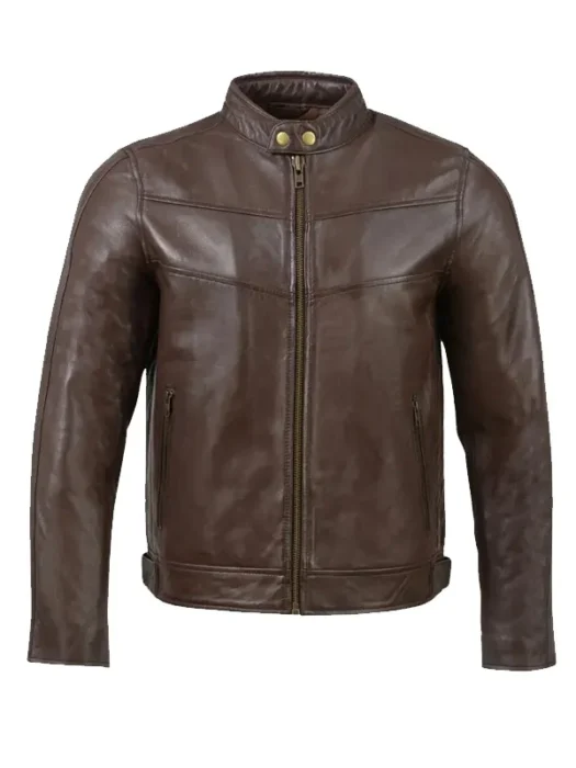 Cafe Racer Leather Brown Jacket Men’s
