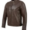 Cafe Racer Leather Brown Men’s Jacket