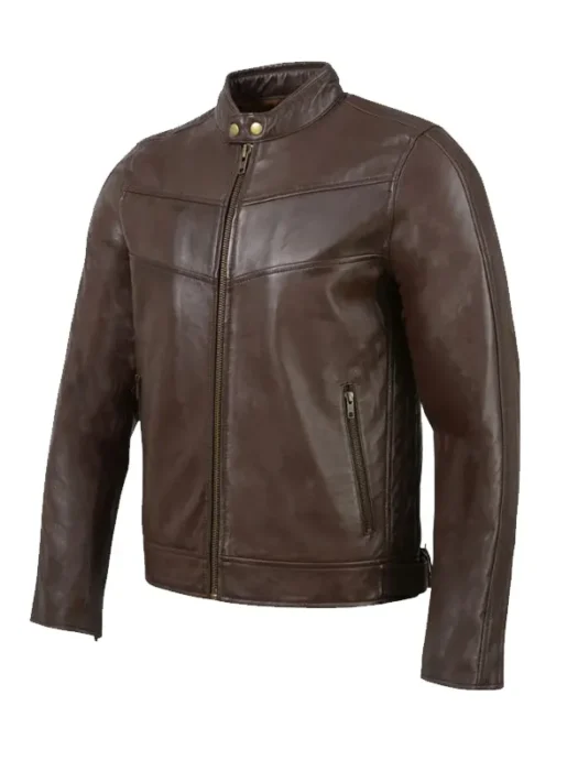 Cafe Racer Leather Brown Men’s Jacket