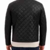 Classic Style Black Leather Quilted Jacket For Men’s