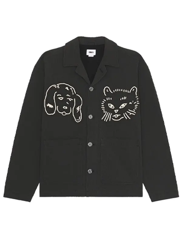 Dexter Off Campus Black Printed Jacket