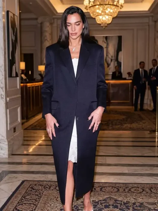 Dua Lipa NYC 2026 Black Coat
