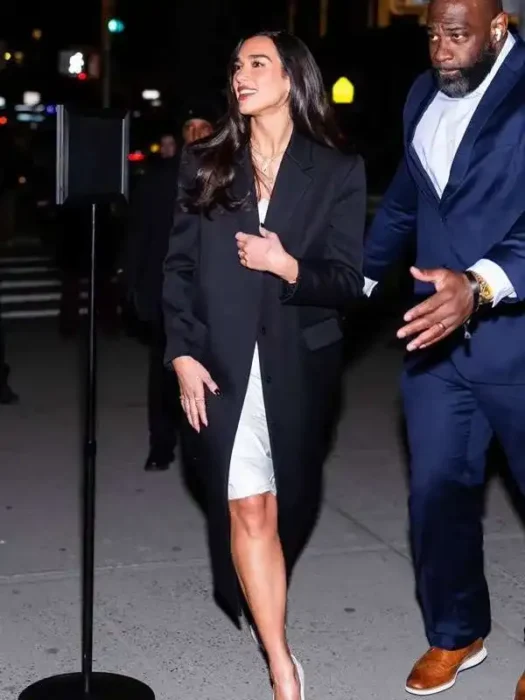 Dua Lipa NYC 2026 Black Trench Coat