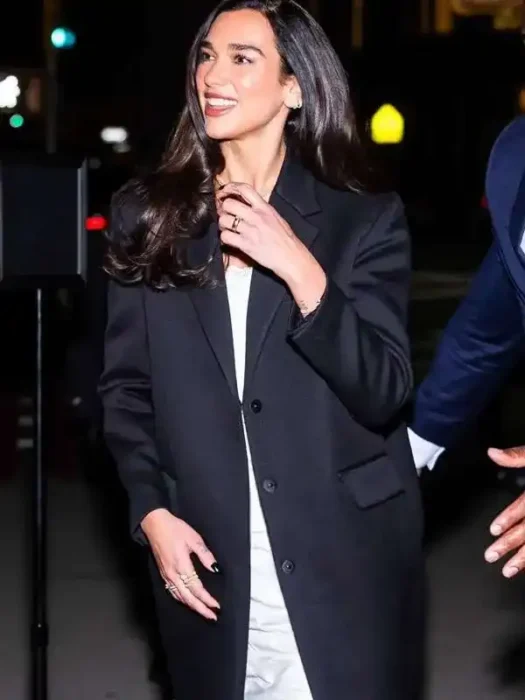 Dua Lipa NYC Black Coat