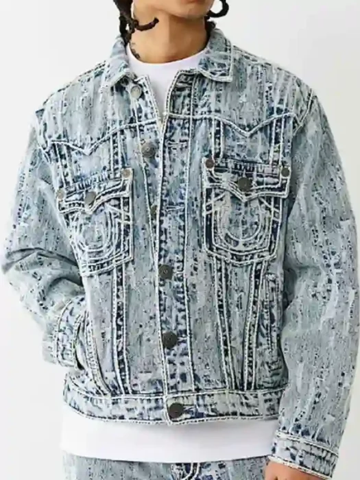 Euphoria Marshawn Lynch Distressed Denim Jacket