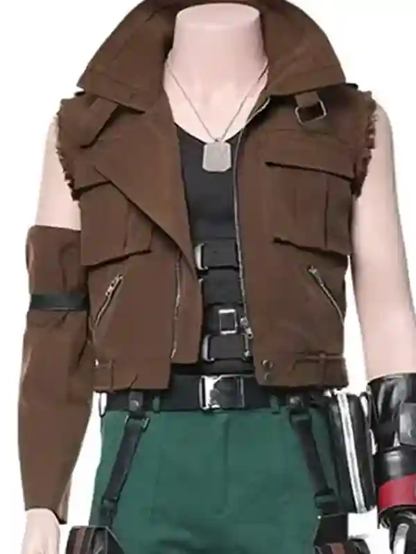 Final Fantasy VII Remake Barret Wallace Brown Leather Vest
