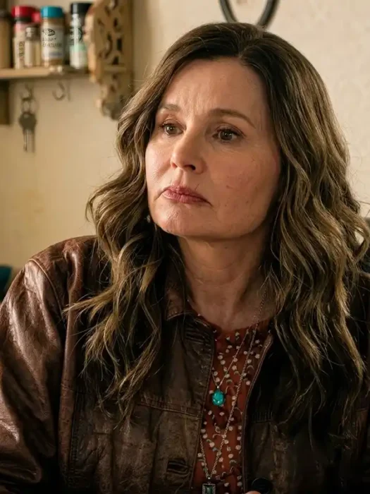 Geena Davis The Boroughs S01 Maroon Leather Jacket