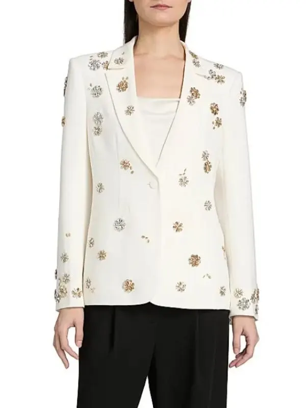 Hacks Season 5 Jean Smart Flowers Embellished Blazer