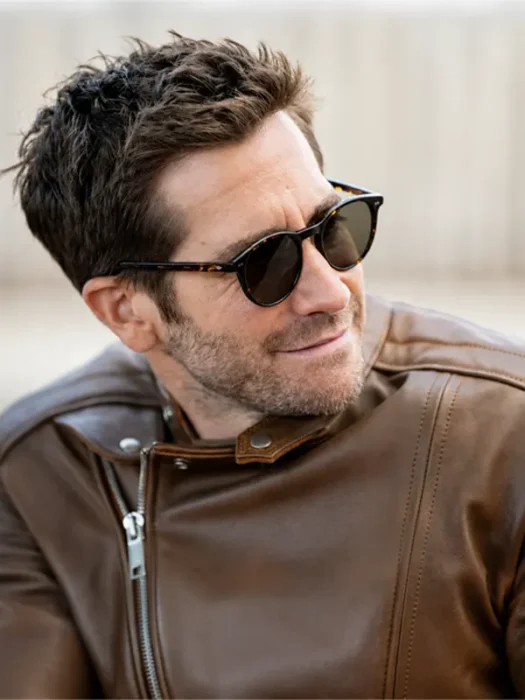 In The Grey 2026 Jake Gyllenhaal Leather Jacketf