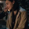 In The Hand Of God Gal Gadot Beige Coat
