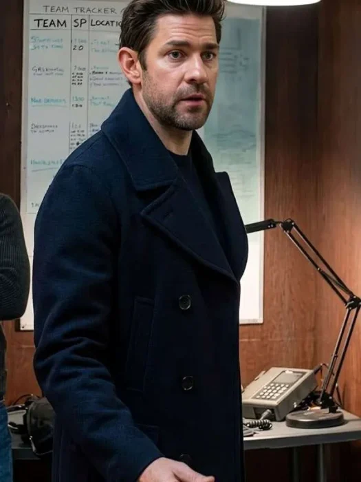 Jack Ryan Ghost War John Krasinski Black Peacoat