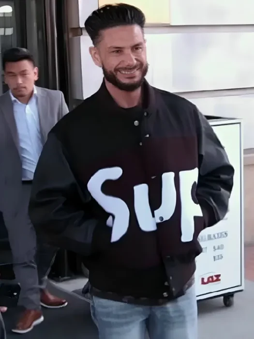 Jersey Shore Family Vacation S9 Pauly D Black Varsity Jacket