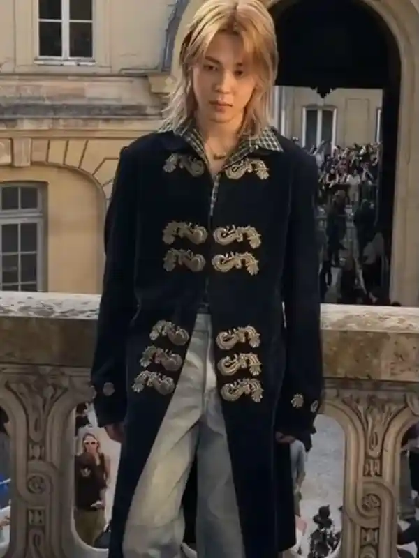 Jimin Ornate Embroidered Military Long Coat
