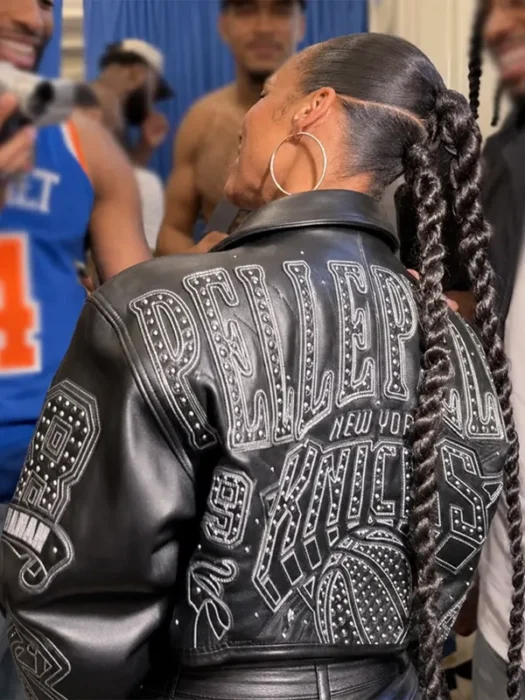 Knicks Victory Parade Alicia Keys Black Jacket Back