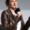 LA 2026 Shailene Woodley Brown Leather Coat