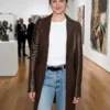 LA 2026 Shailene Woodley Leather Coat