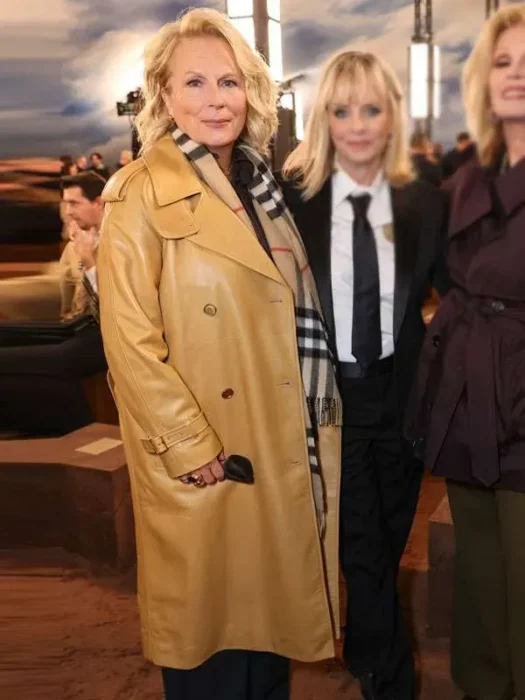 LFW Jennifer Saunders Leather Coat